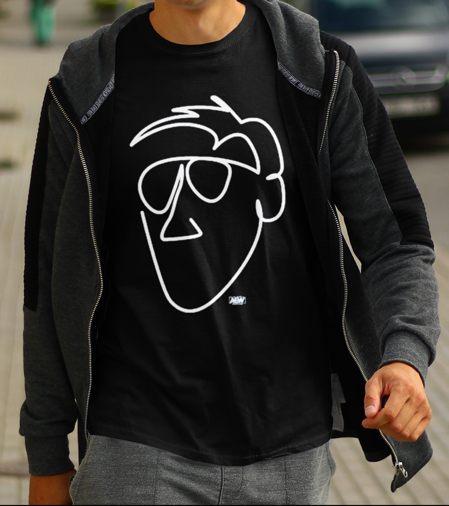 Cassidy One Line Art Abstract Face Glasses T-Shirt