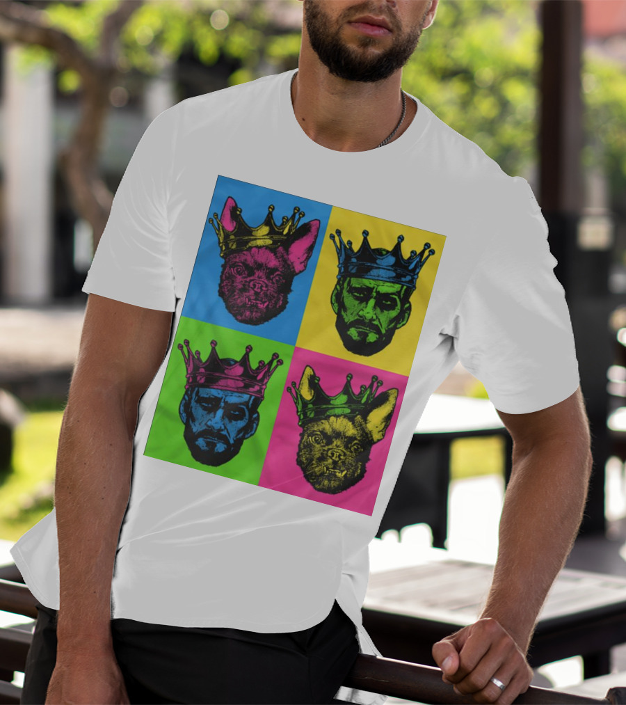 CM Punk King Pop Art Warhol Style Quad Crowned Faces T-Shirt