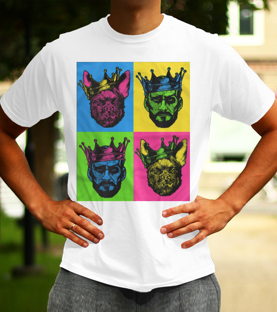 CM Punk King Pop Art Warhol Style Quad Crowned Faces T-Shirt