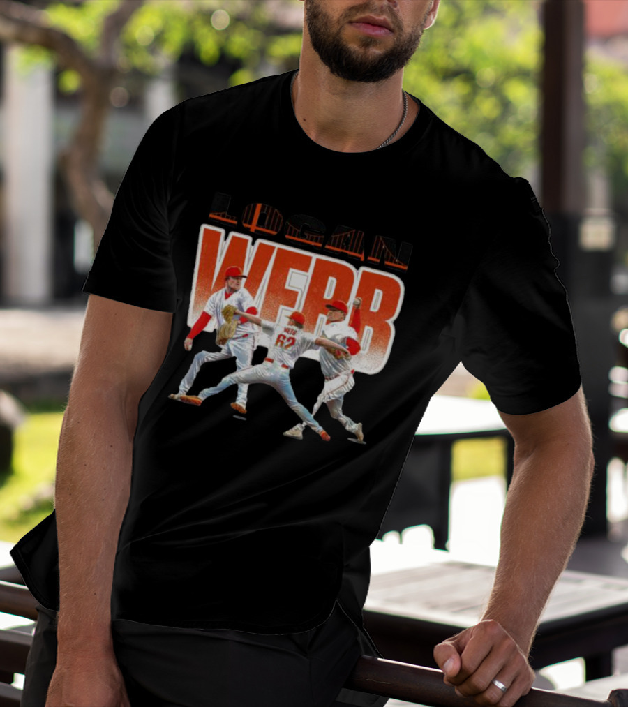 Logan Webb San Francisco Giants Pitching Action T-Shirt