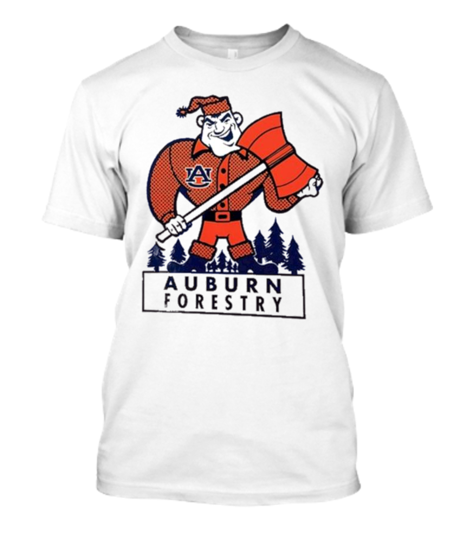 Auburn Forestry Lumberjack With Axe And Pine Trees T-Shirt