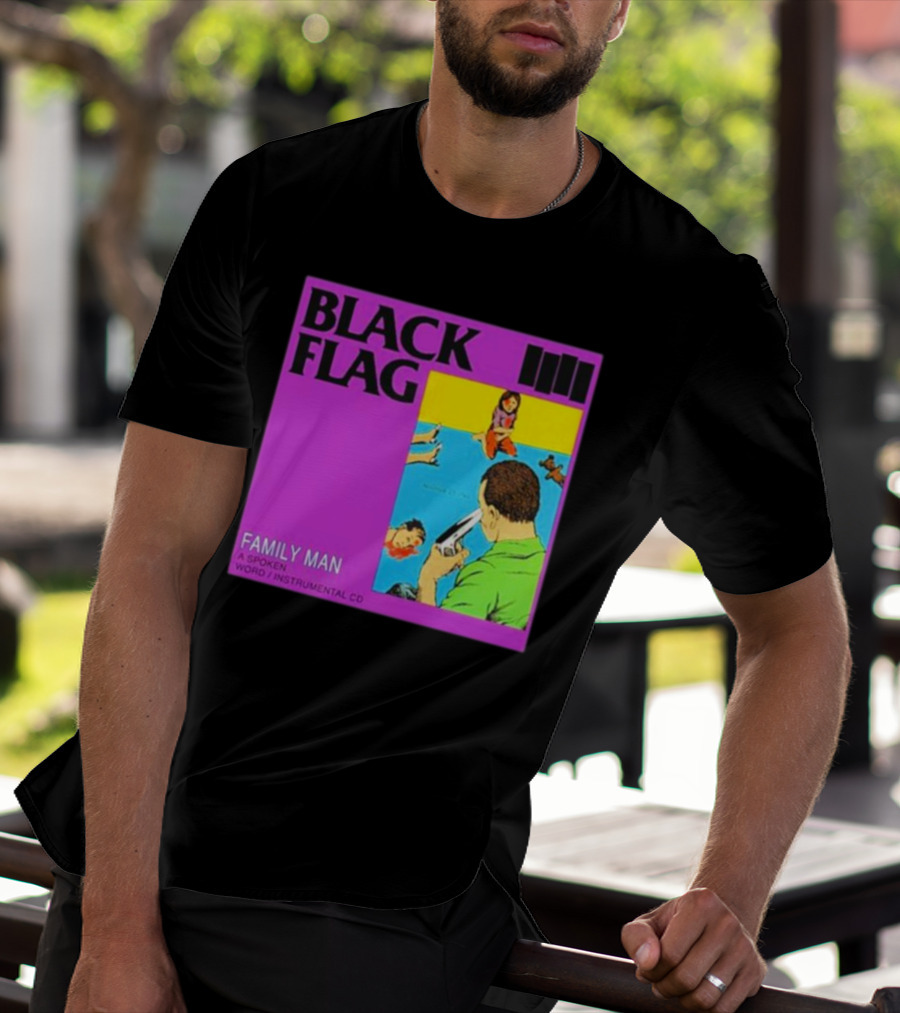 Black Flag Family Man Spoken Word Instrumental CD Album T-Shirt