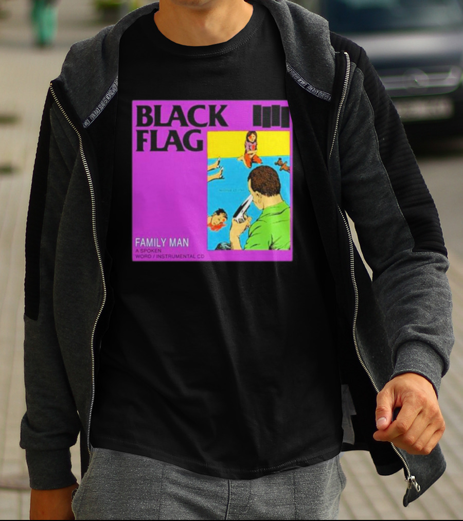 Black Flag Family Man Spoken Word Instrumental CD Album T-Shirt
