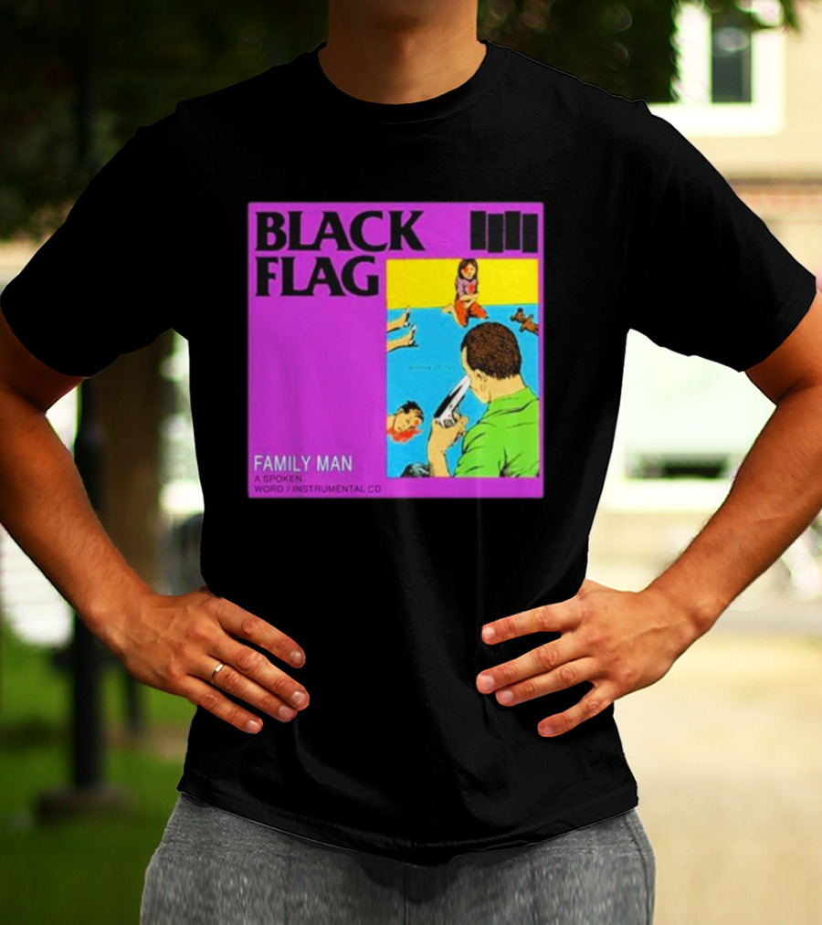 Black Flag Family Man Spoken Word Instrumental CD Album T-Shirt