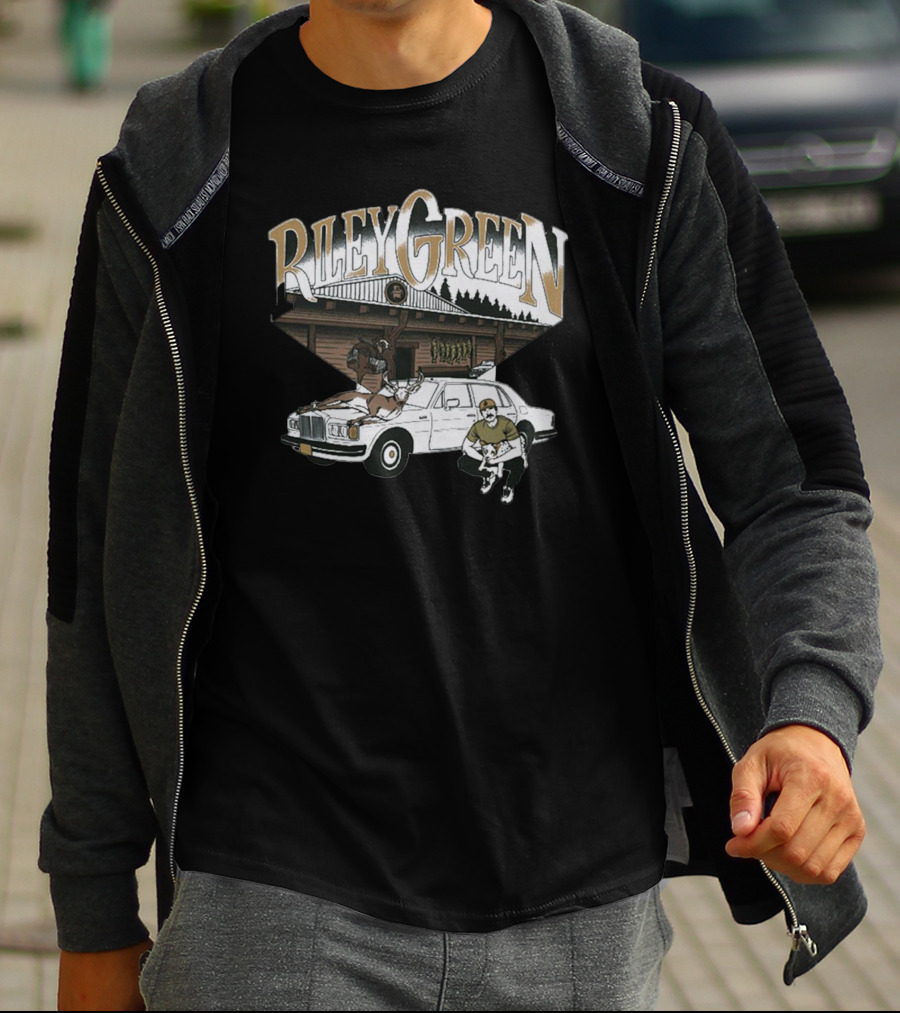 Riley Green Rustic Cabin Car Scene T-Shirt