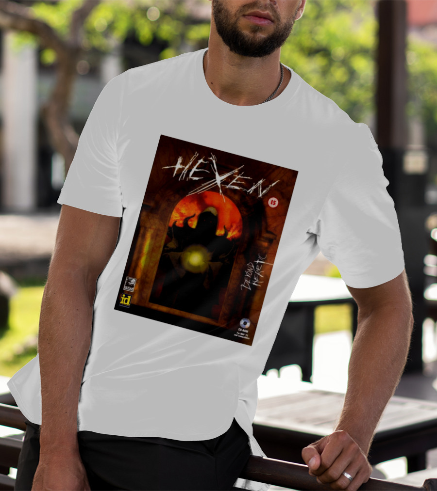 Hexen Beyond Heretic Video Game Cover Phil Spencer Wearing T-Shirt