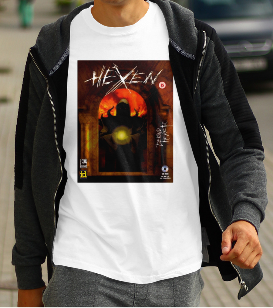 Hexen Beyond Heretic Video Game Cover Phil Spencer Wearing T-Shirt