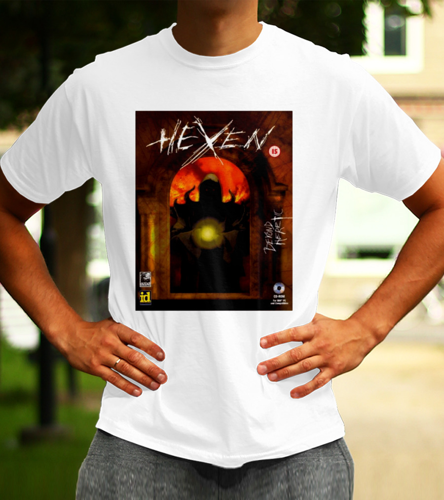 Hexen Beyond Heretic Video Game Cover Phil Spencer Wearing T-Shirt