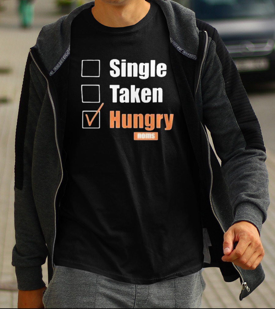 Single Taken Hungry Noms Check Box List T-Shirt