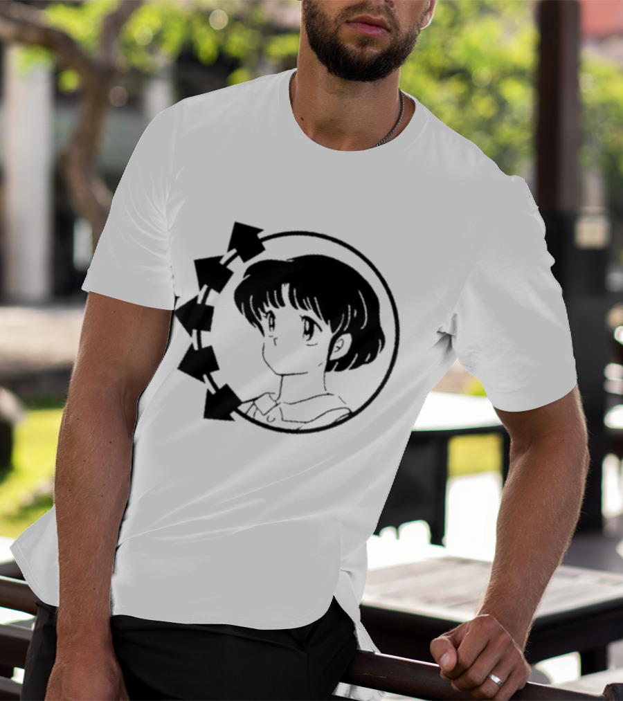 Blink-182 Smiley Akane Tendo Anime Girl Icon In Circle With Arrows T-Shirt