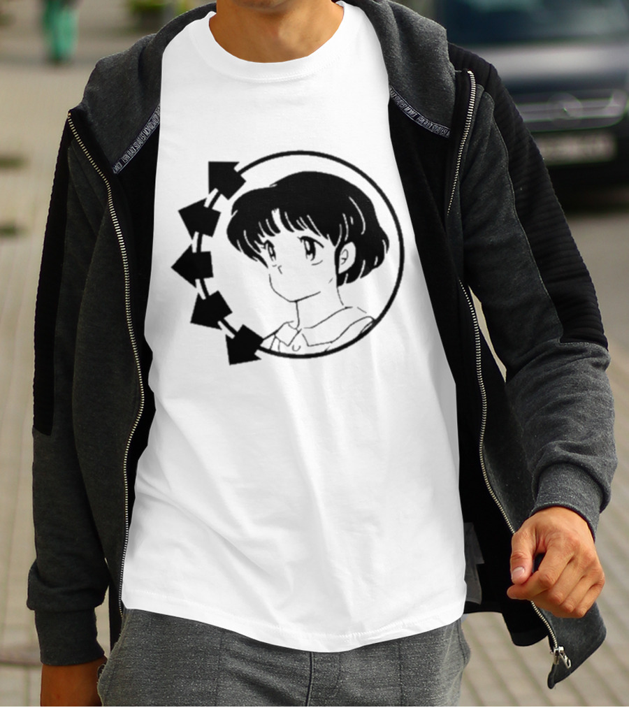 Blink-182 Smiley Akane Tendo Anime Girl Icon In Circle With Arrows T-Shirt