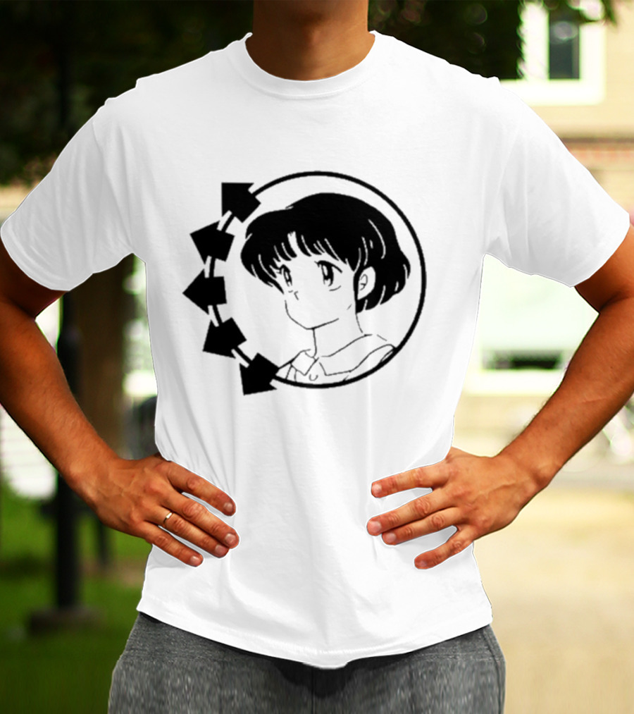 Blink-182 Smiley Akane Tendo Anime Girl Icon In Circle With Arrows T-Shirt