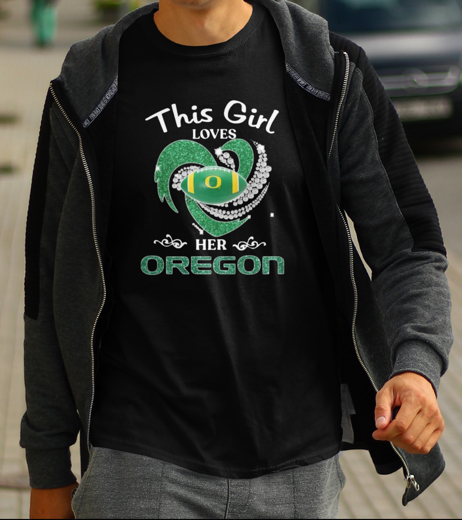 This Girl Loves Her Oregon Football Fan Sparkle T-Shirt
