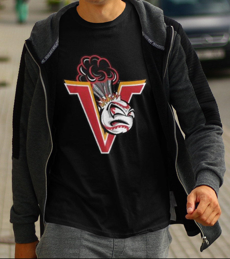 Mavericks Volcanoes Alternate Logo V-Eruption Baseball Mascot T-Shirt