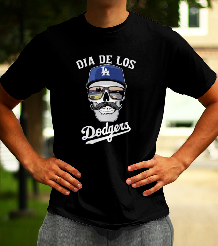 Dia De Los Dodgers LA Skull T-Shirt