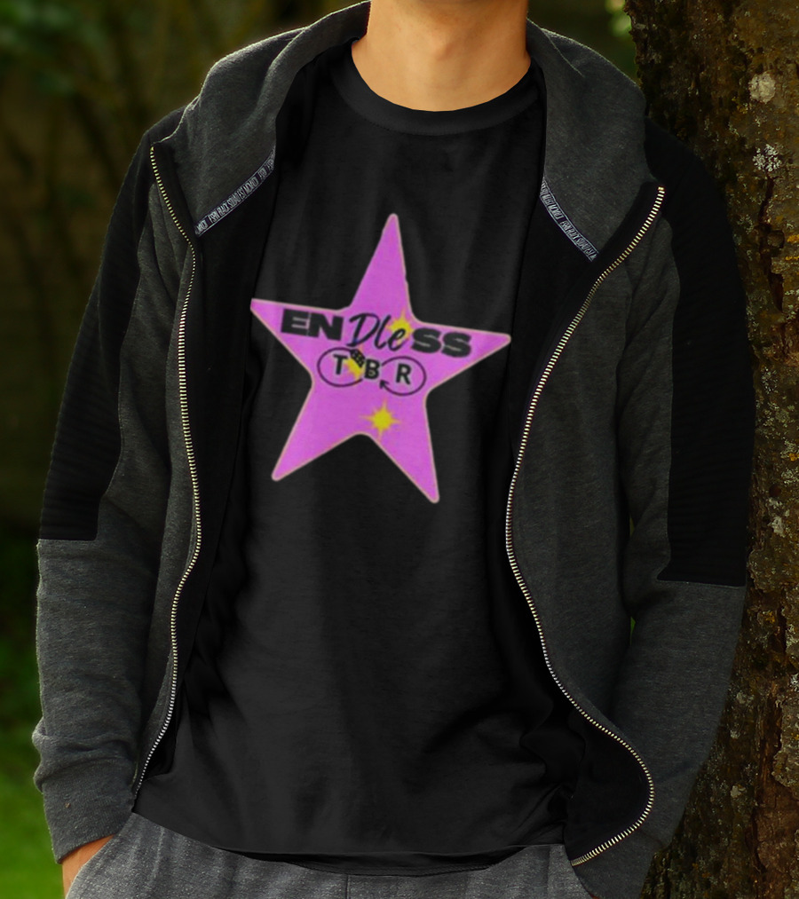 Endless TBR Star Pink Emblem With Books And Dice T-Shirt