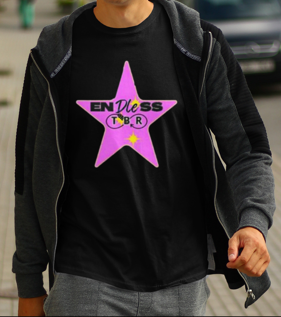 Endless TBR Star Pink Emblem With Books And Dice T-Shirt