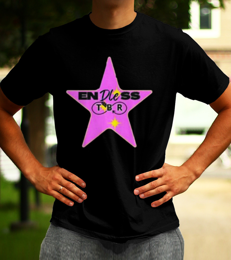 Endless TBR Star Pink Emblem With Books And Dice T-Shirt