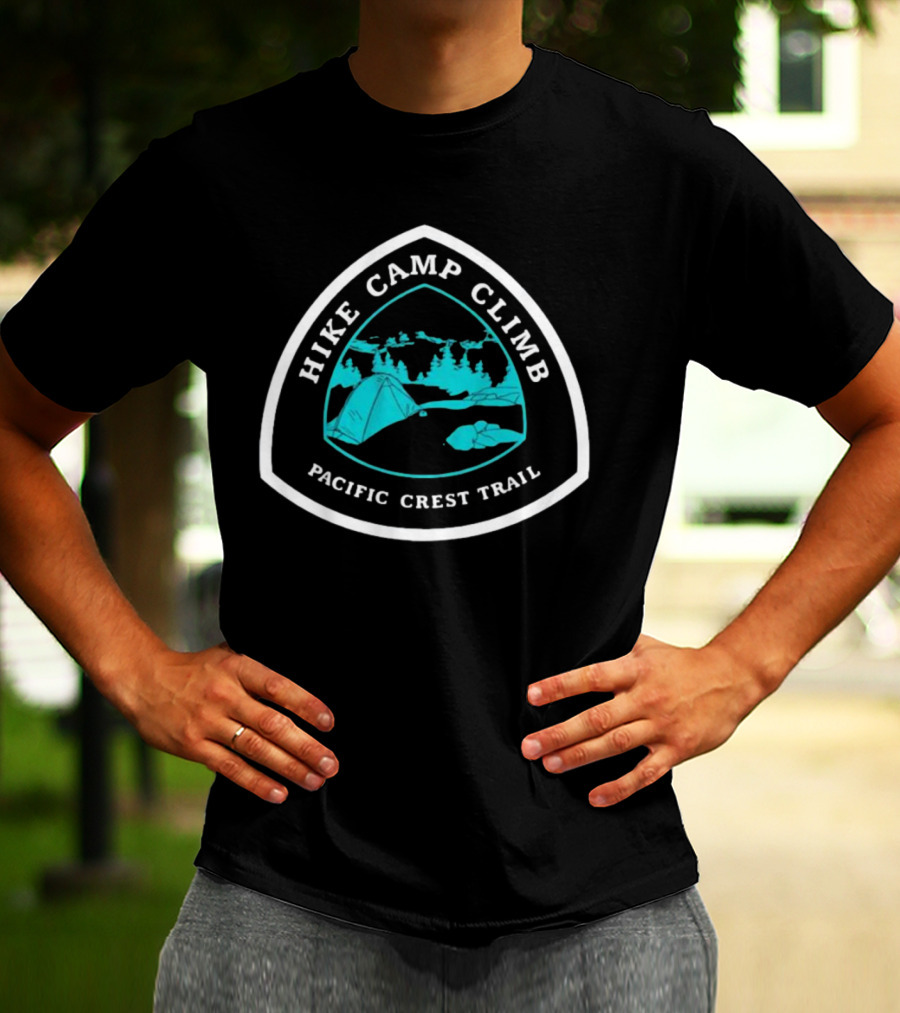 Hike Camp Climb Pacific Crest Trail Adventure Badge T-Shirt