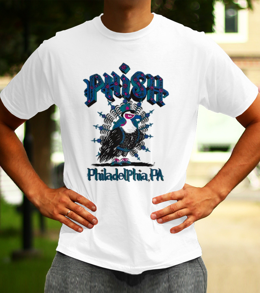 PHISH Philadelphia PA Bird Design The Mann Center Tour T-Shirt