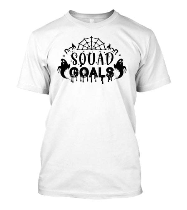 SQUAD GOALS Spooky Ghosts With Spider Web And Bats T-Shirt