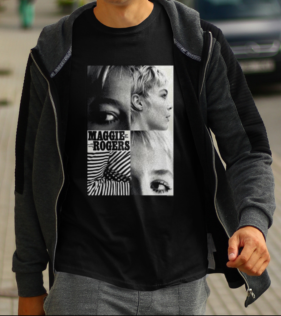 Maggie Rogers Vintage Black And White Portrait Collage Nashville T-Shirt