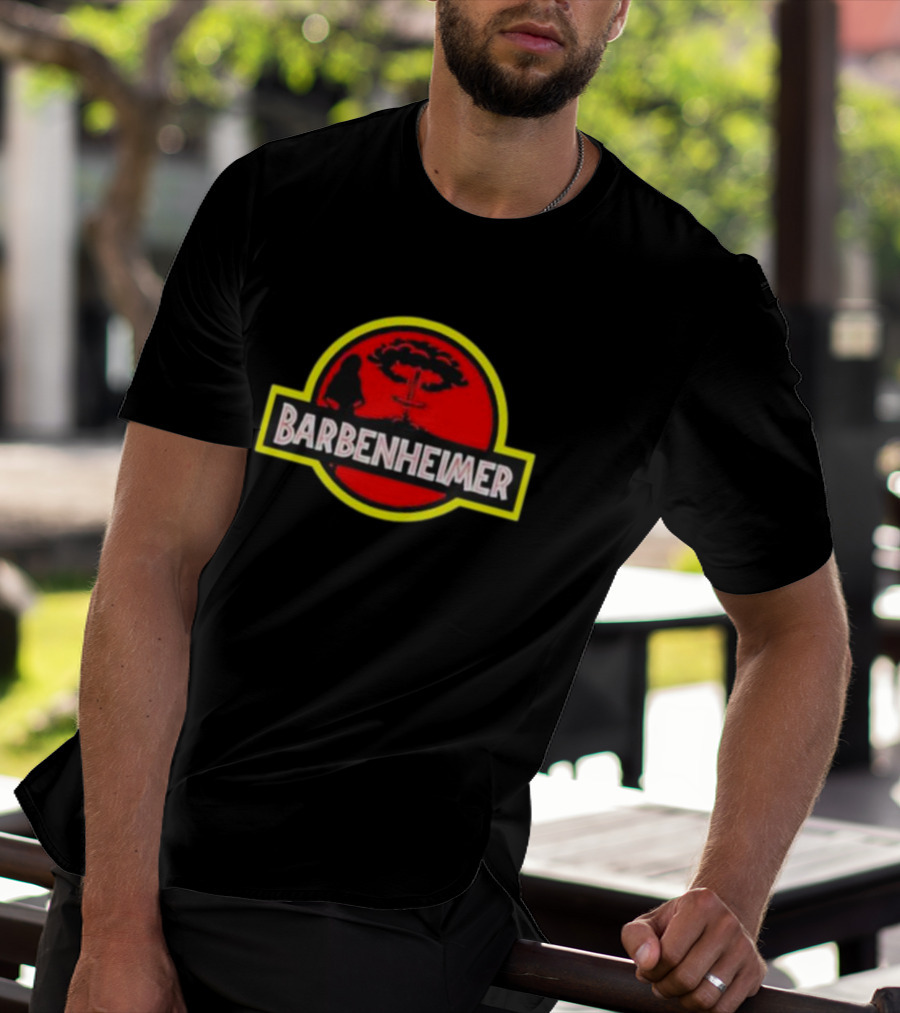 Barbenheimer Dinosaur Explosion Red T-Shirt