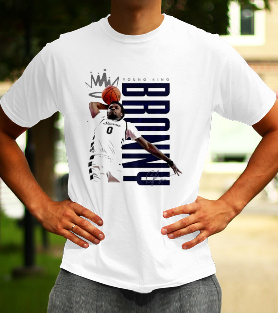 Bronny Young King Basketball Dunk - Crowned Athlete T-Shirt