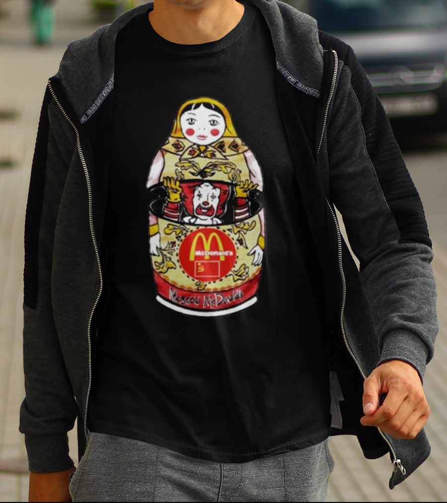 Moscow McDonald's Russian Doll With McDonald's Logo And Ronald McDonald T-Shirt
