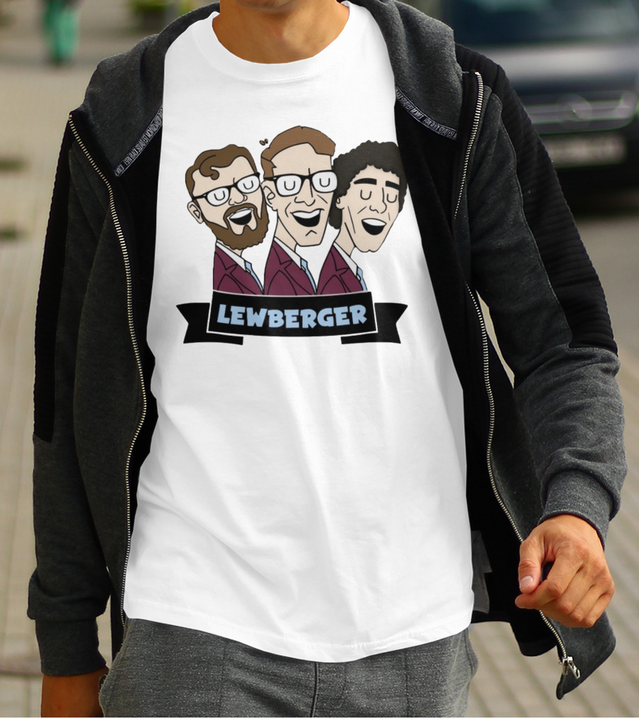 Lewberger Cartoon Trio Portrait With Glasses And Beards T-Shirt