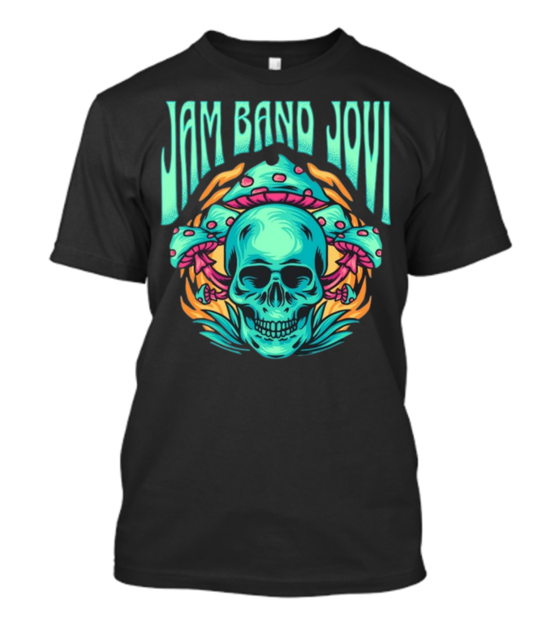 Jam Band Jovi Psychedelic Skull And Mushrooms T-Shirt