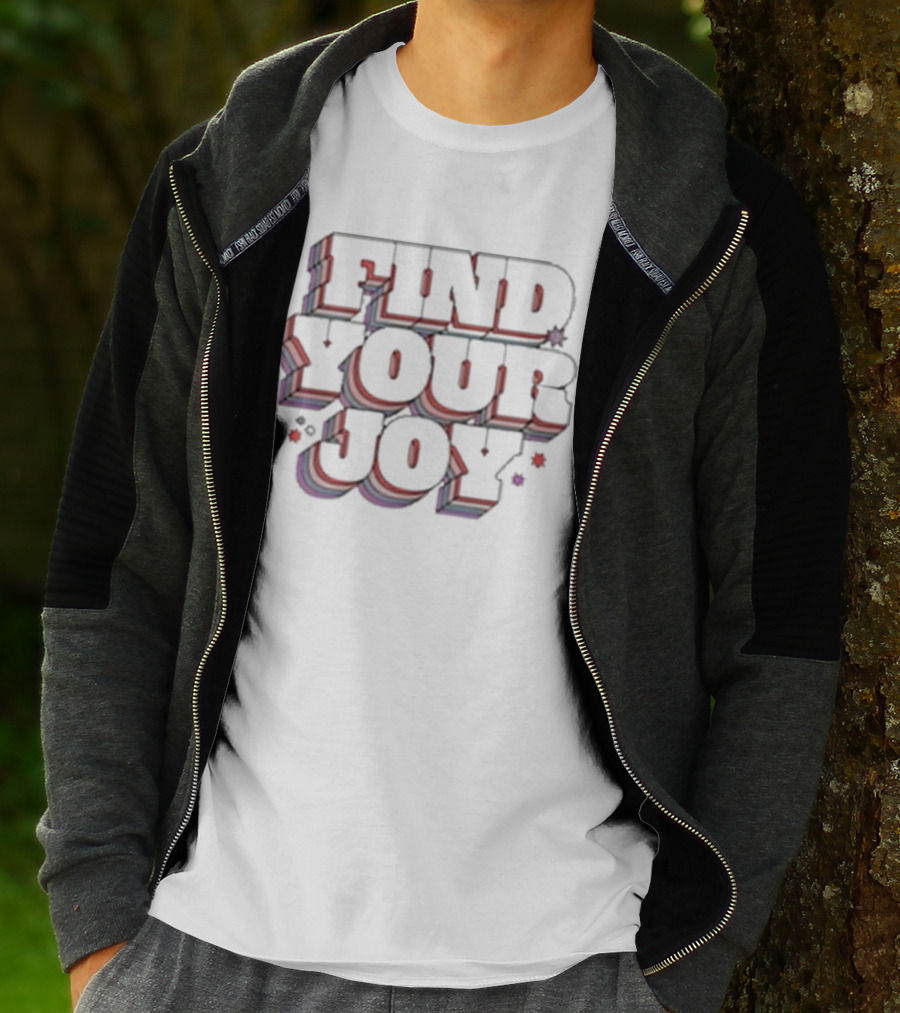 FIND YOUR JOY Retro Multicolor 3D Lettering T-Shirt