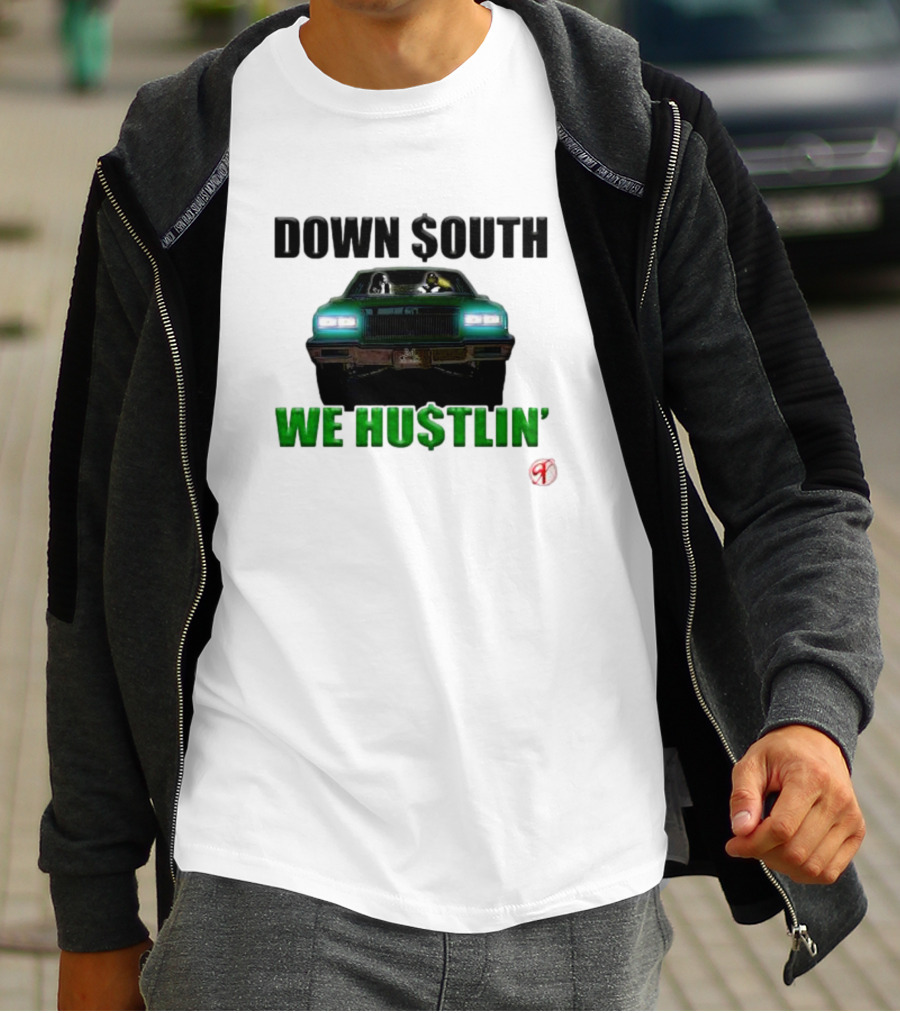 DOWN $OUTH WE HU$TLIN' Riding Classic Car T-Shirt