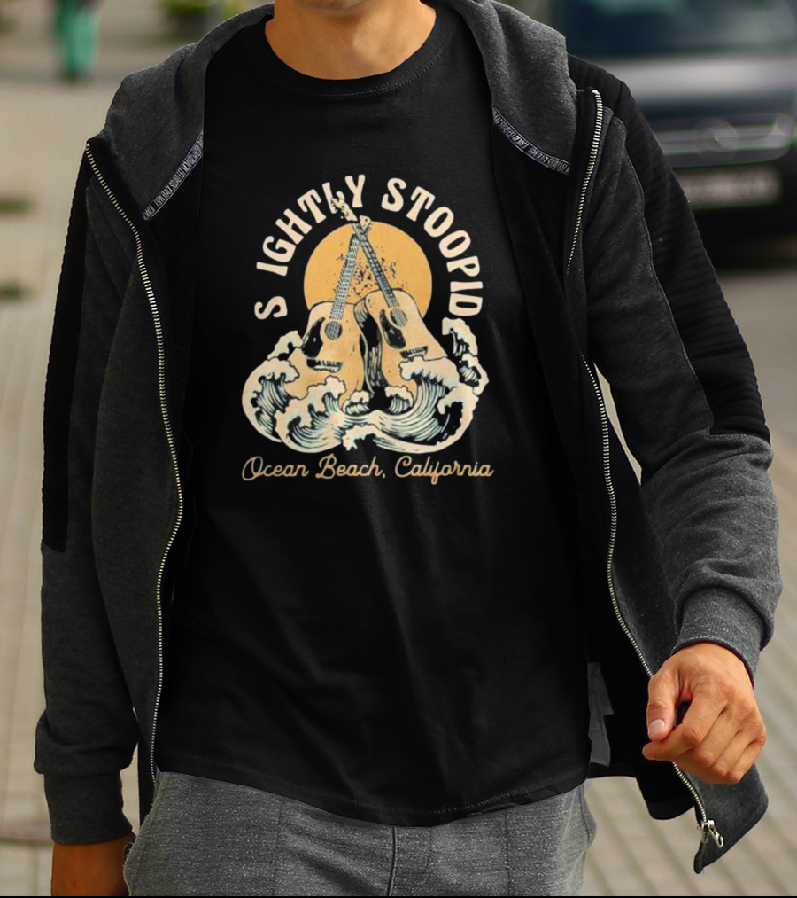 Slightly Stoopid Ocean Beach California Acoustic Wave Guitars T-Shirt