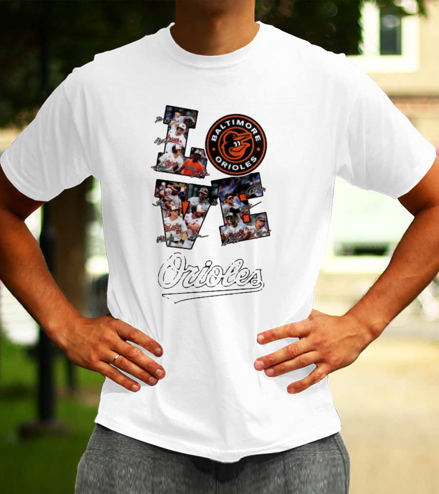 Baltimore Orioles Love Team Personalized Orange Players T-Shirt
