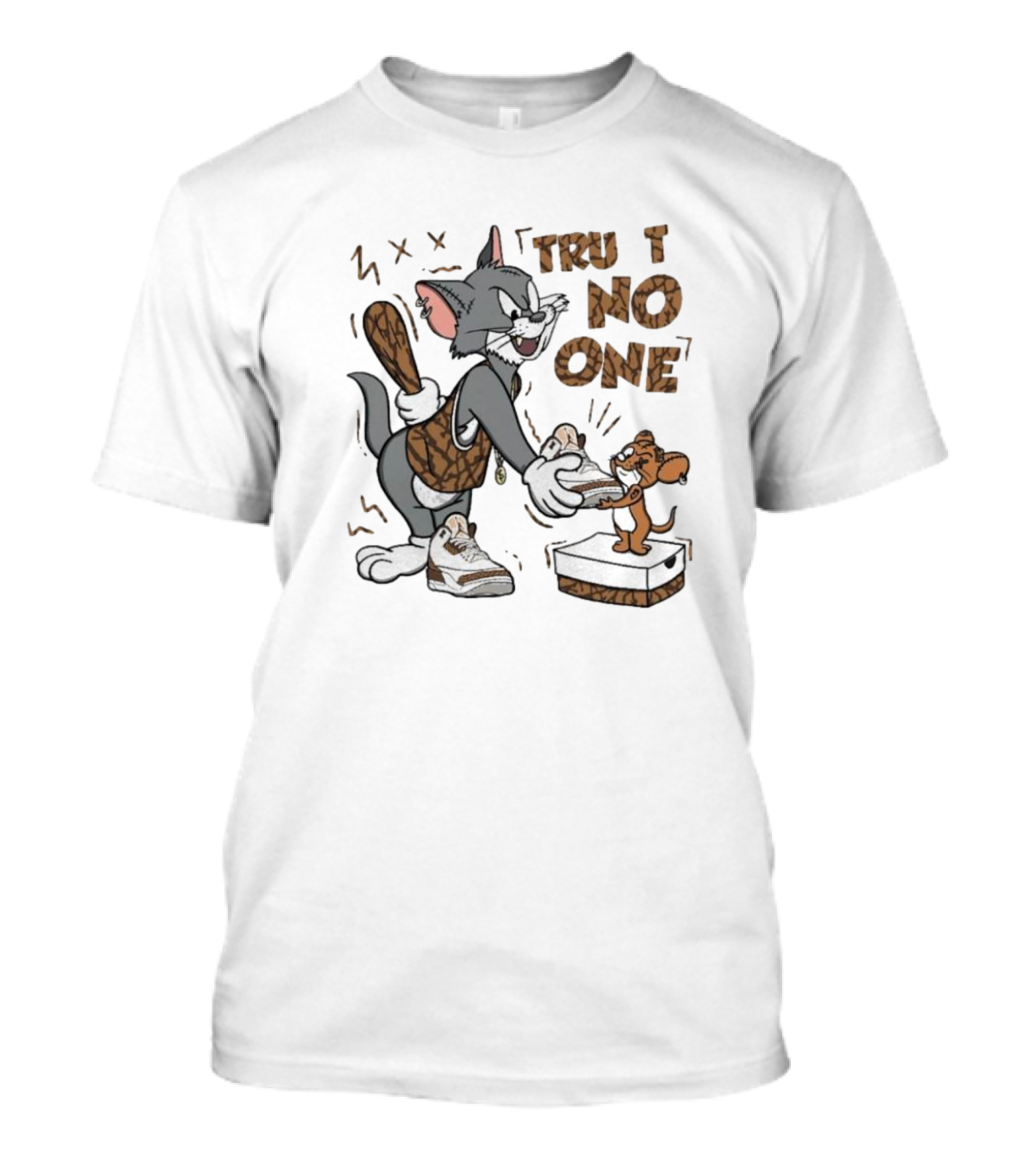 Jordan 3 Palomino Trust No One Tom And Jerry Sneakers T-Shirt