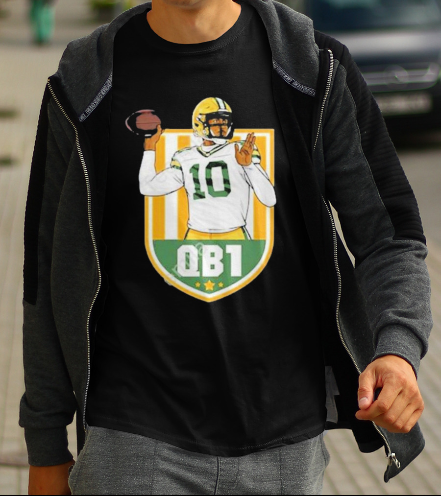 Cheeseheadtv QB1 Green And Gold Football Number 10 T-Shirt