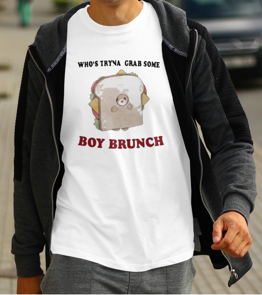 Jmcgg Who’s Tryna Grab Some Boy Brunch Sandwich Bear T-Shirt