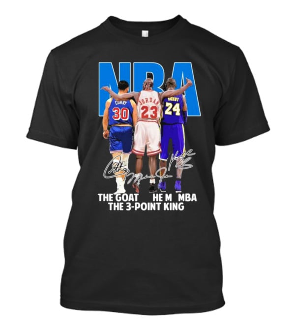 NBA Curry Jordan Bryant The Goat The Mamba The 3-Point King Signature T-Shirt