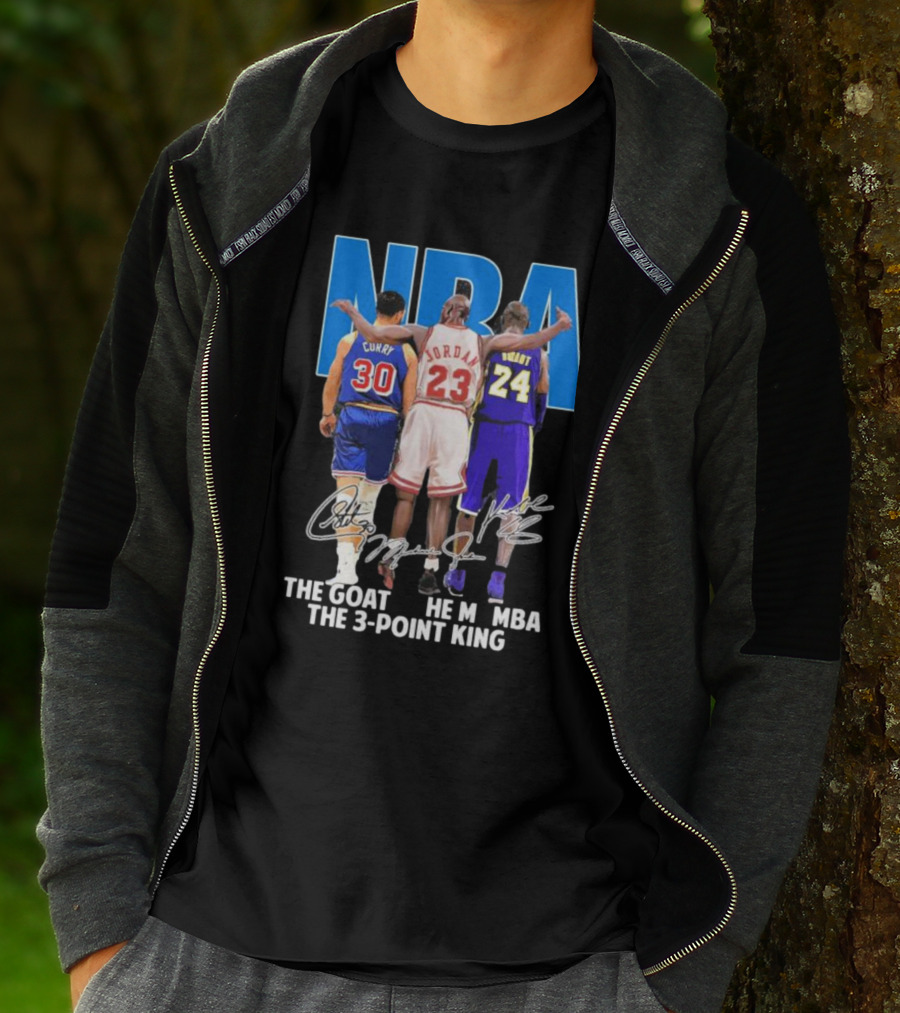 NBA Curry Jordan Bryant The Goat The Mamba The 3-Point King Signature T-Shirt