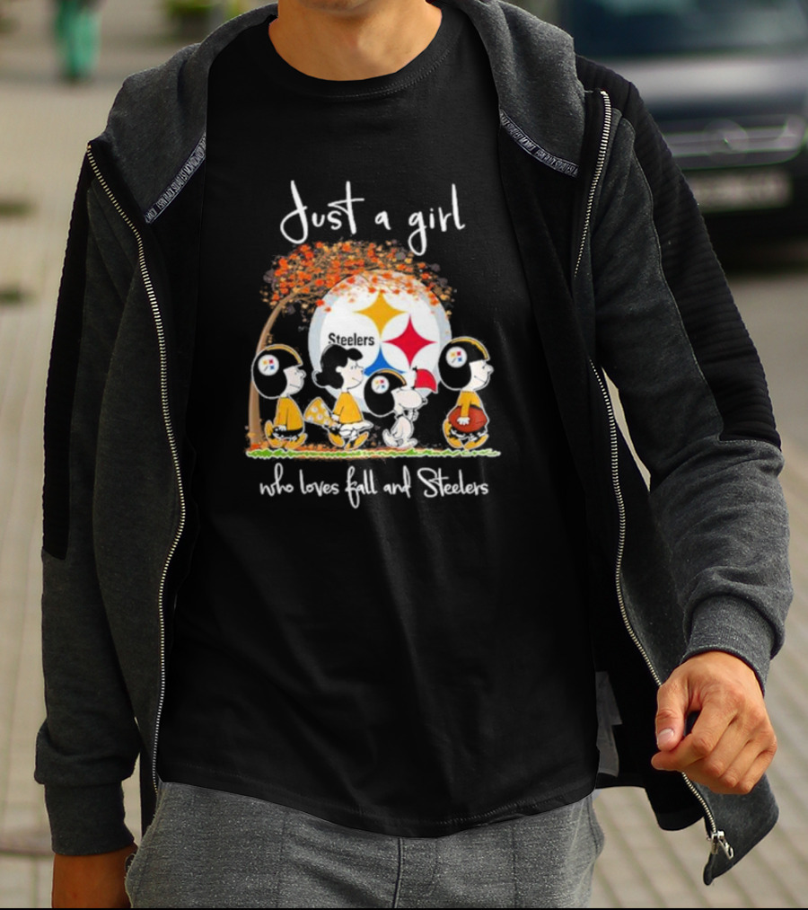 Just A Girl Who Loves Fall And Steelers Peanuts T-Shirt