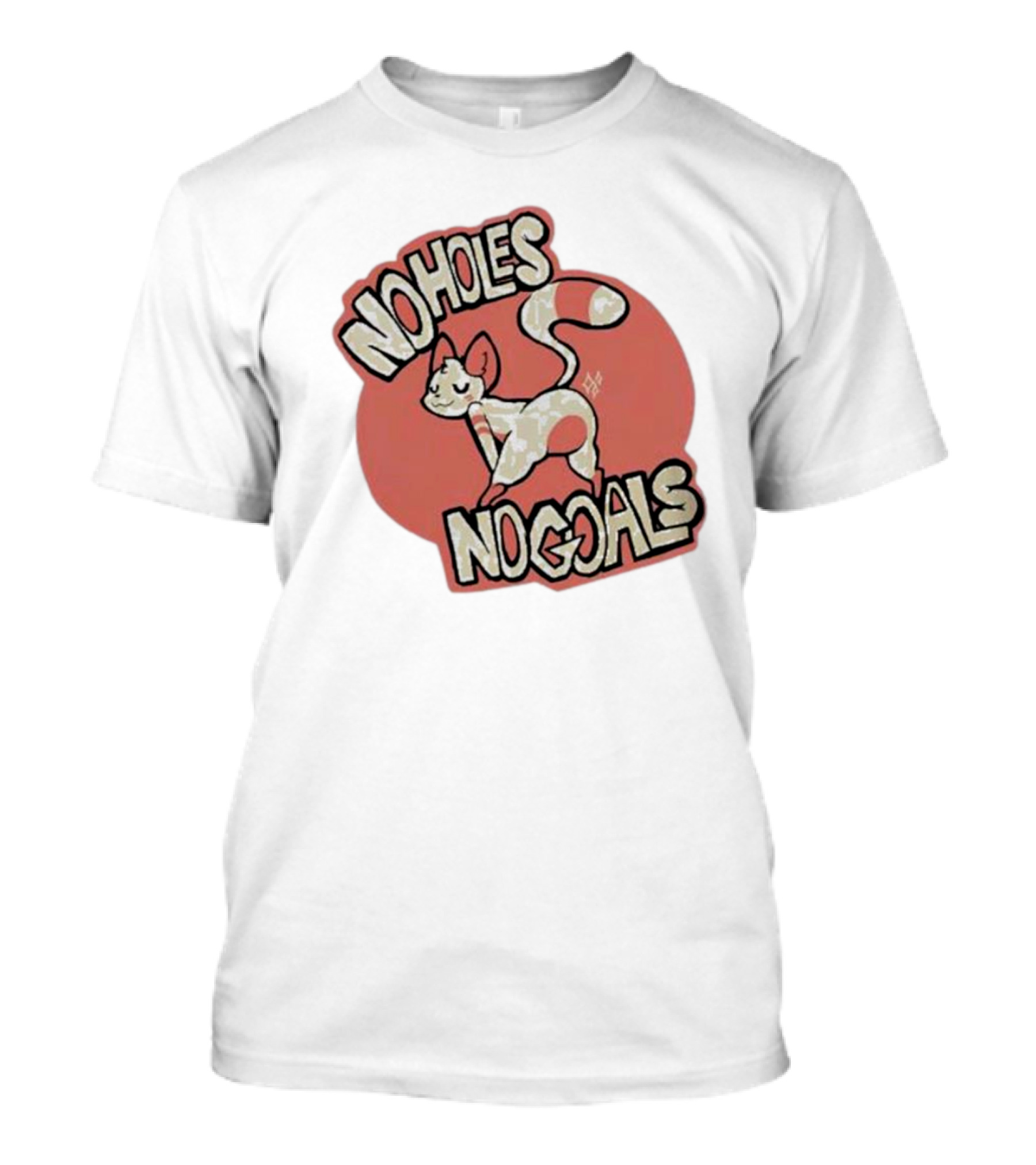 Sockfox No Holes No Goals Fox Graphic Red Circle T-Shirt