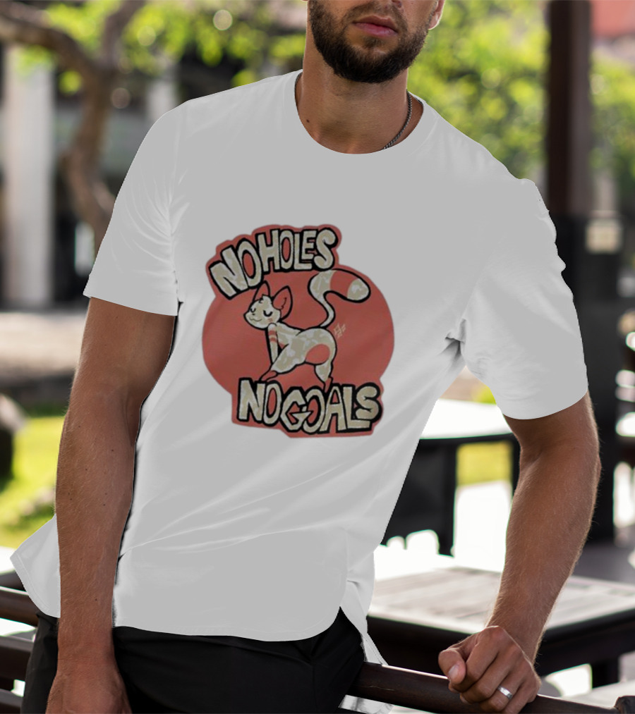 Sockfox No Holes No Goals Fox Graphic Red Circle T-Shirt