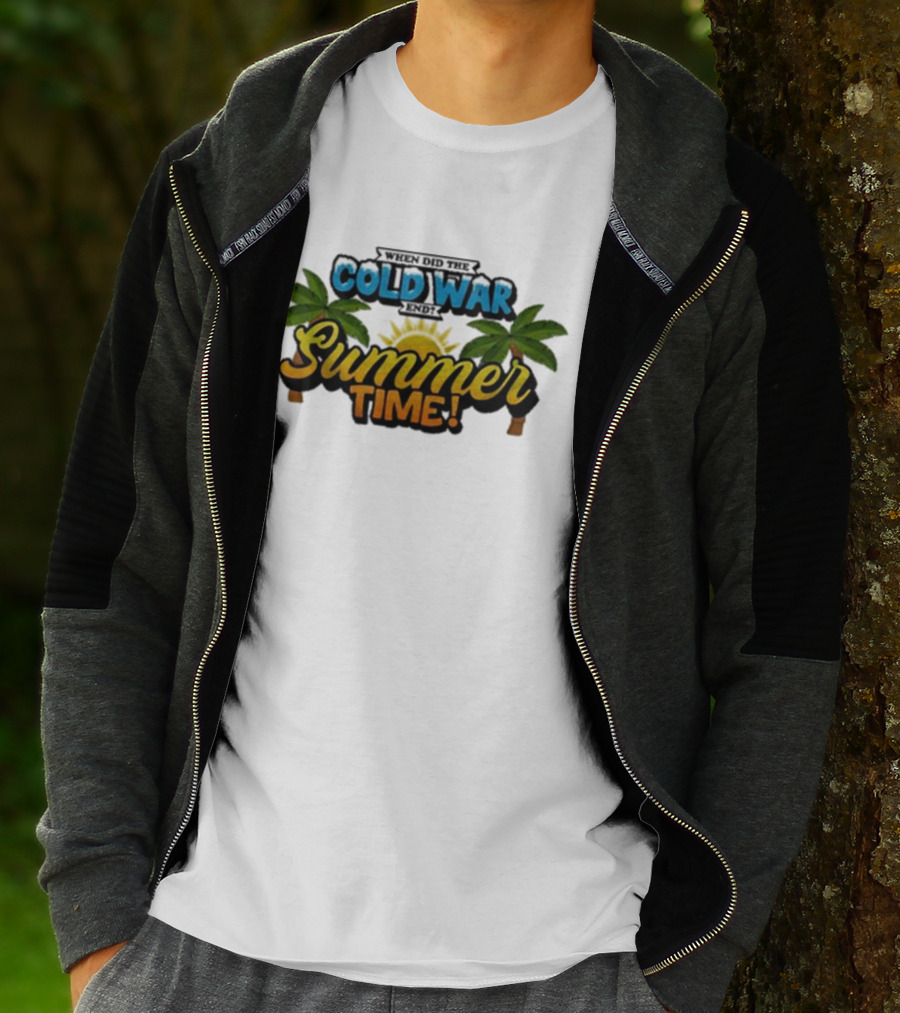 When Did The Cold War End Summer Time Palm Trees Sunburst T-Shirt
