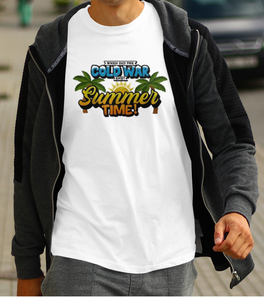 When Did The Cold War End Summer Time Palm Trees Sunburst T-Shirt