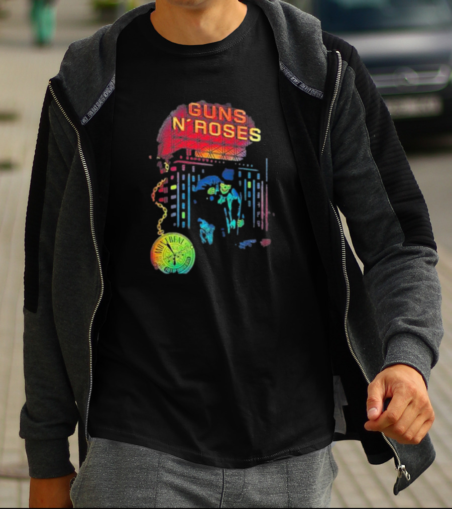 Guns N’ Roses Montreal Reflective Pocket Watch Buildings T-Shirt