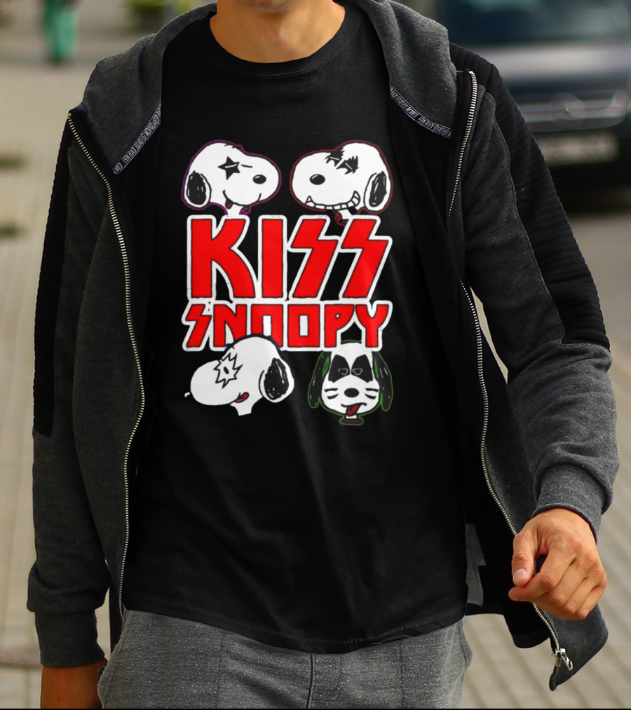 KISS Band Snoopy Peanuts Crossover Characters T-Shirt