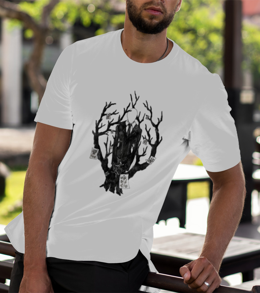 Slenderman III Halloween Tree Branches Cards T-Shirt