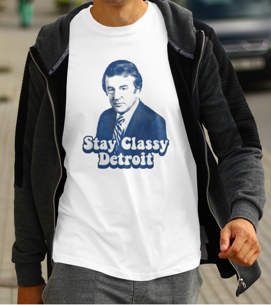 Stay Classy Detroit Vintage Bill Bonds Image T-Shirt