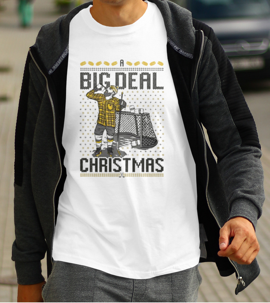 A Big Deal Christmas Hockey Player Flannel T-Shirt